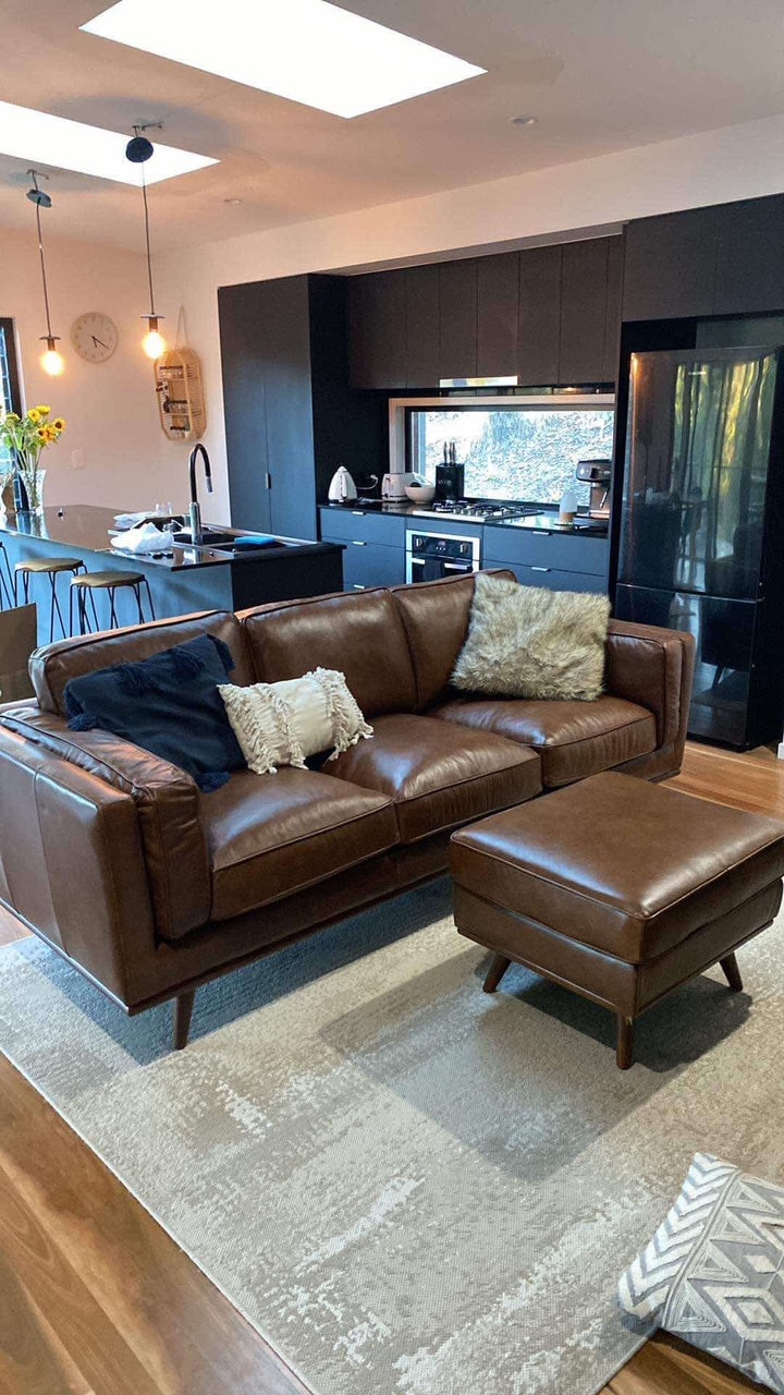 Retro Leather 3 Seater